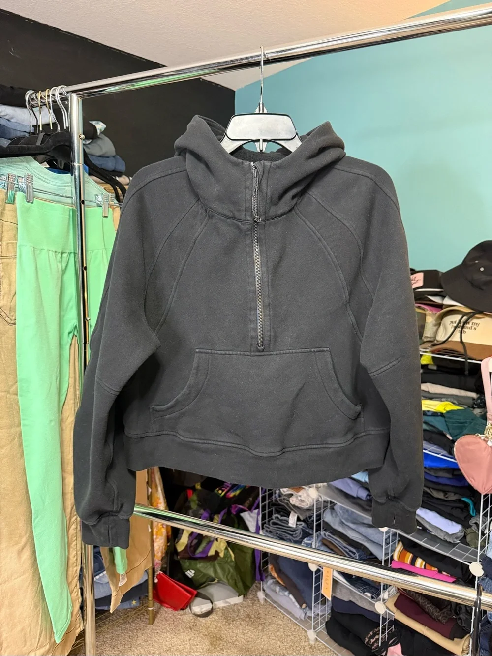 Lululemon Scuba Oversized Funnel Neck Half-Zip Hoodie Black Size M/L